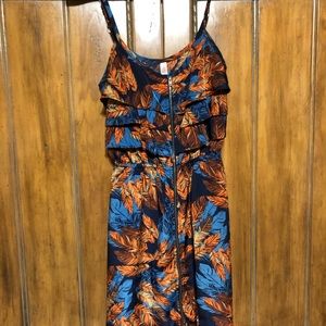 Women’s Multi-colored Leaf Print Dress, Brand: Xhileration, Size: Small